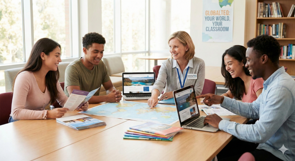 Consulting students about studying abroad