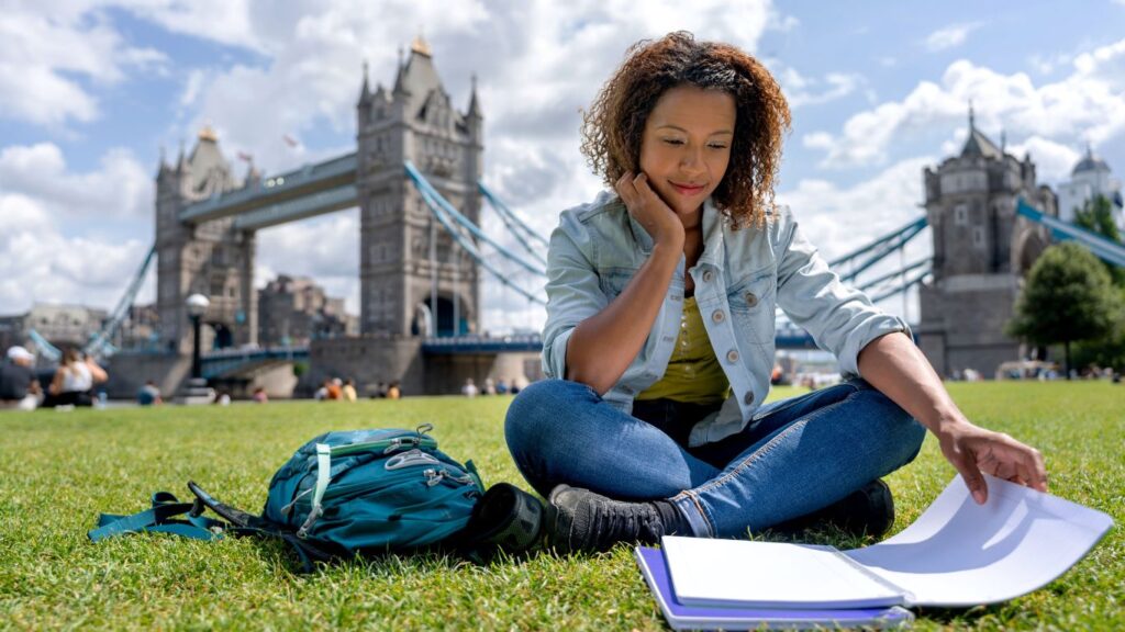 College Student Studying abroad in London